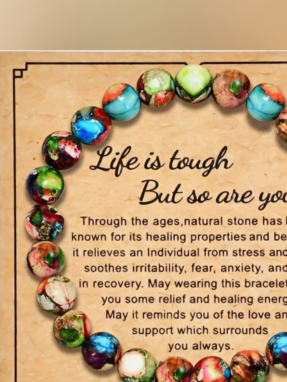 Multicolor Natural Stone Beaded Bracelet - Handmade Jewelry